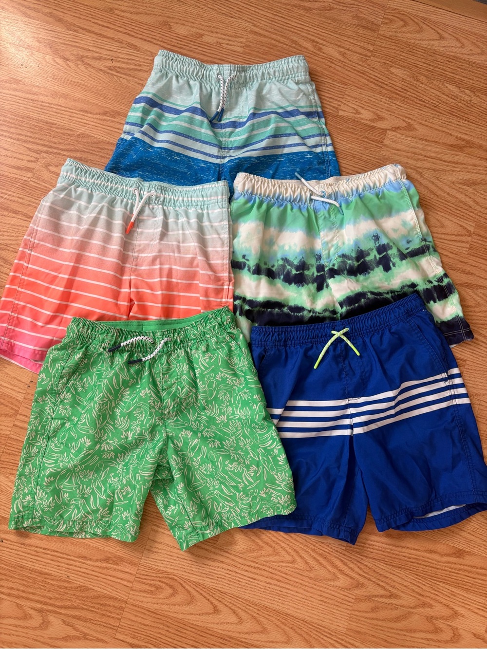 Cat & Jack Boys' Multicolor Swim Shorts Set - Blue, Green, Coral, Teal